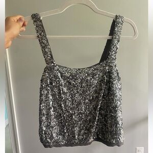 Sequin Open Back Top